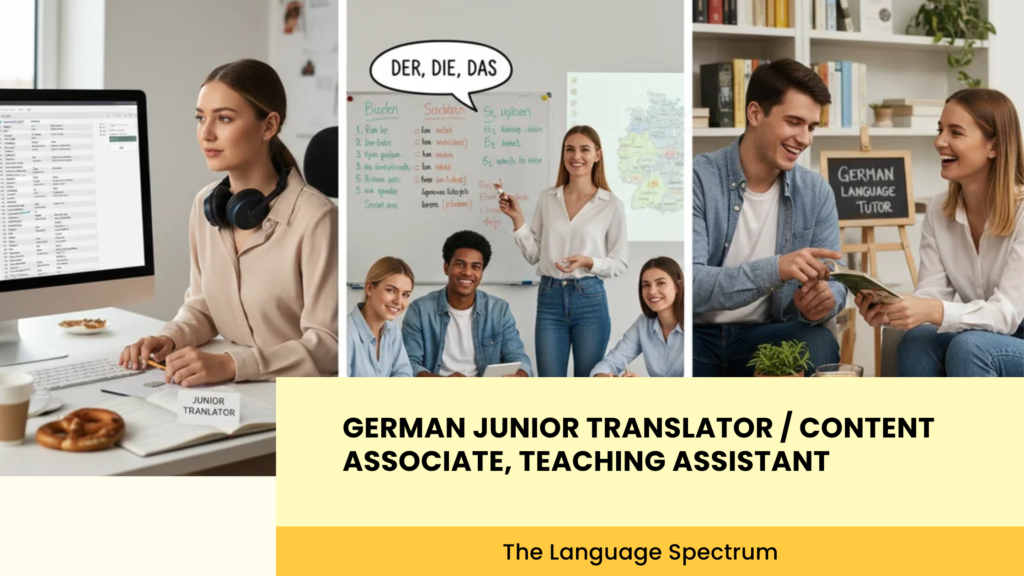 German Junior Translator / Content Associate, Teaching Assistant